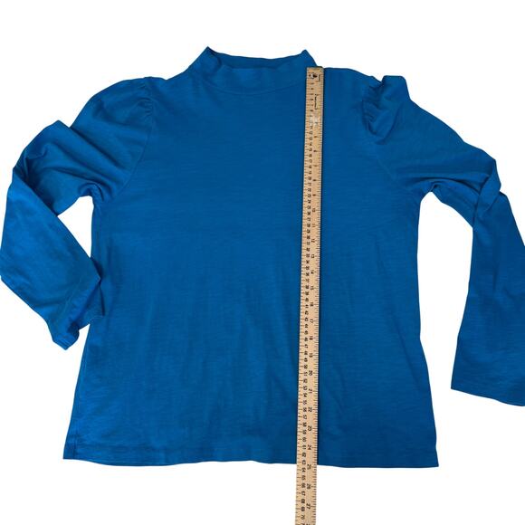 LOFT Puff Sleeve Blue Blouse Size XXL - Picture 5 of 9
